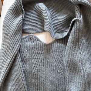 Gray Ribbed Women's Sweater